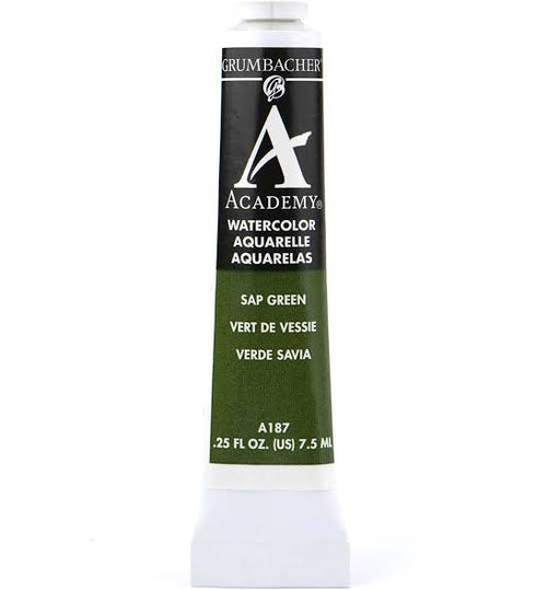 SAP GREEN 7.5ML ACADEMY WATERCOLOR PAINT GRUMBACHER